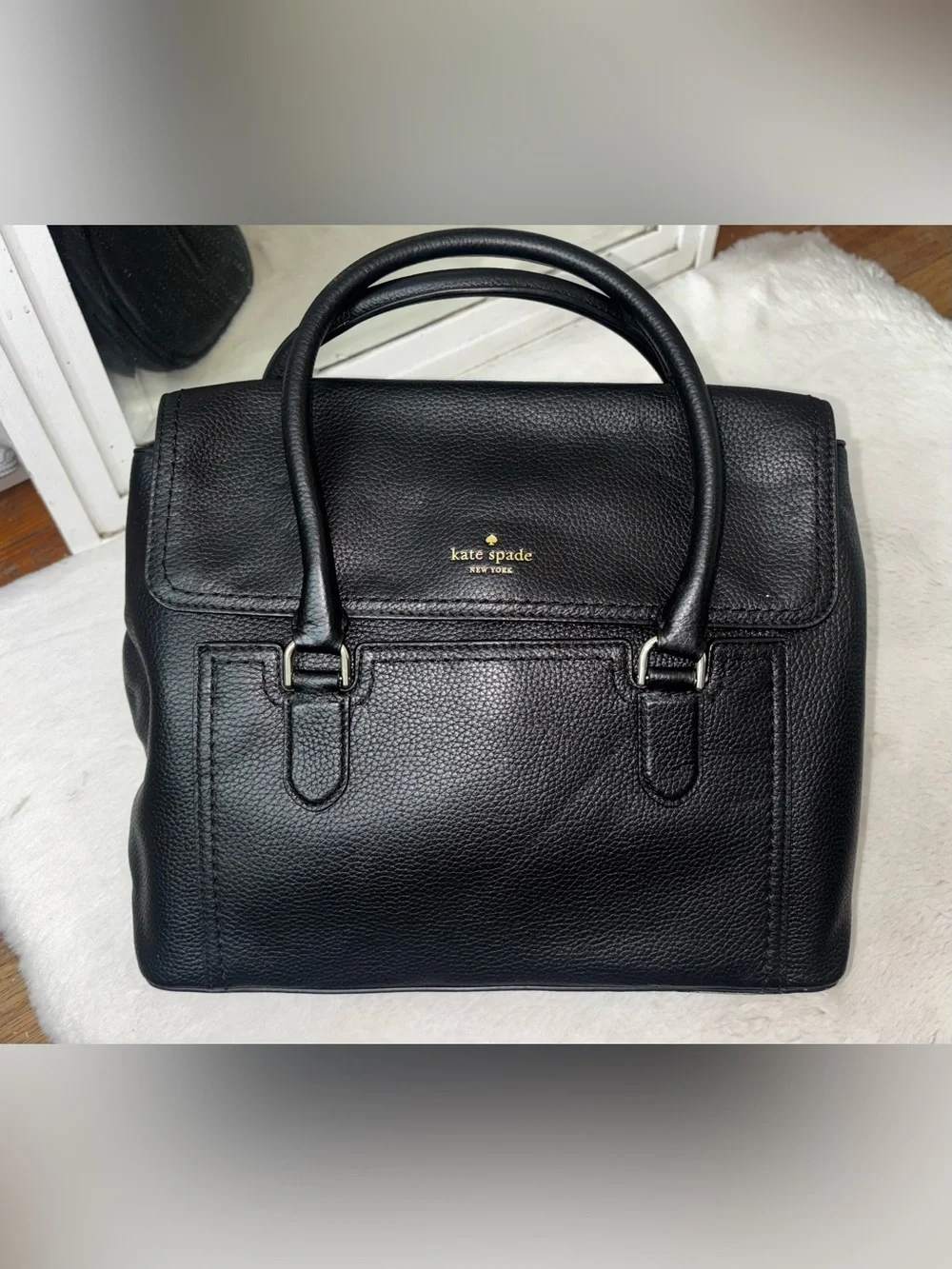 kate spade Black Interior Logo Lining with Gold Accent